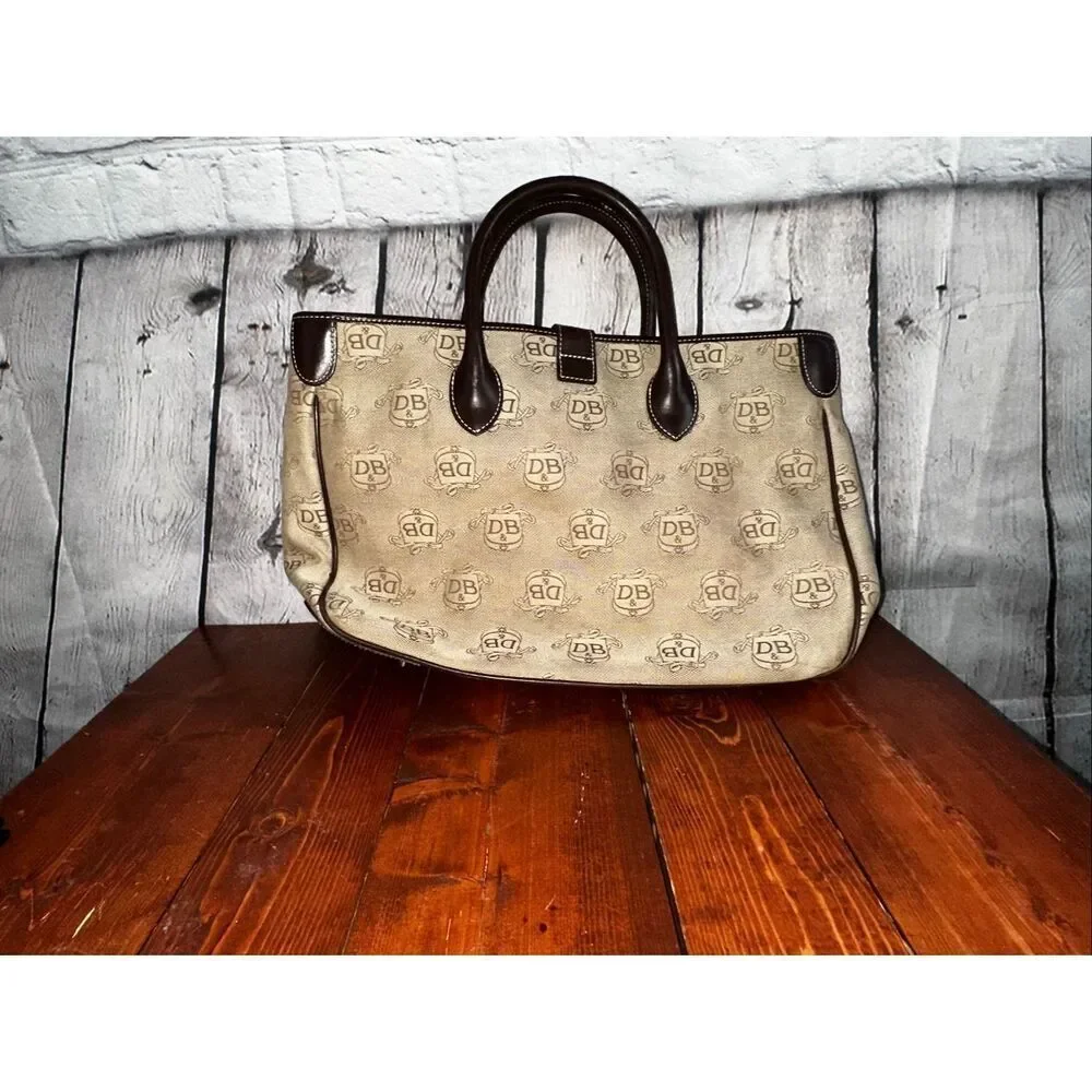 Vintage Dooney & Bourke Donegal Signature Canvas Tote